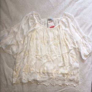 NWT Silk Blend Sheer Flowy Top
